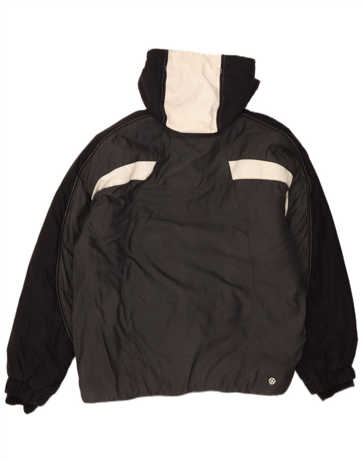 Colmar Herren-Skijacke mit Kapuze, lockere Passform, Größe 46, klein, Grau, Farbblock