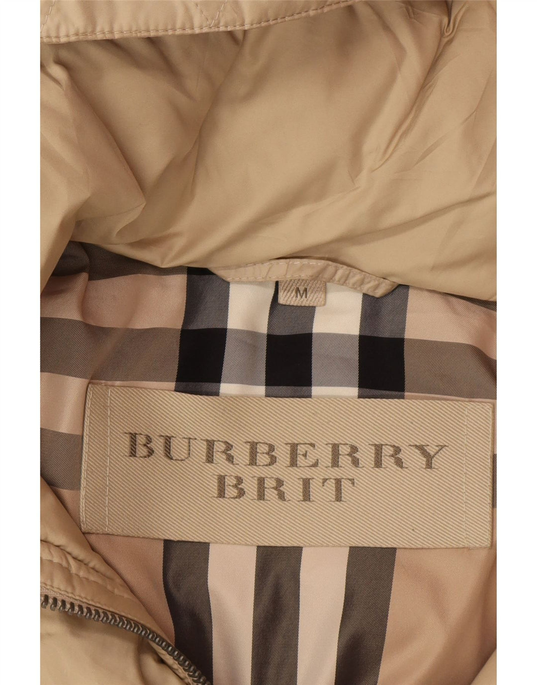 BURBERRY Womens BRIT Hooded Wattierter Mantel UK 12 Medium Beige Classic