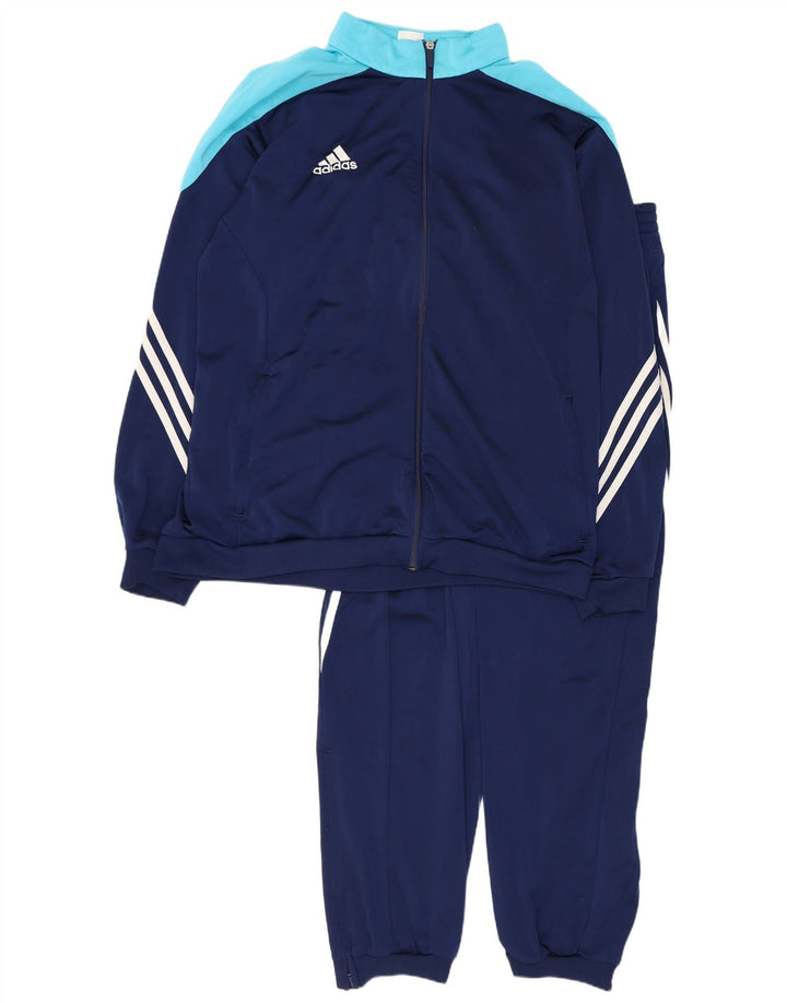 ADIDAS Herren-Trainingsanzug XL, Marineblau, Farbblock-Polyester