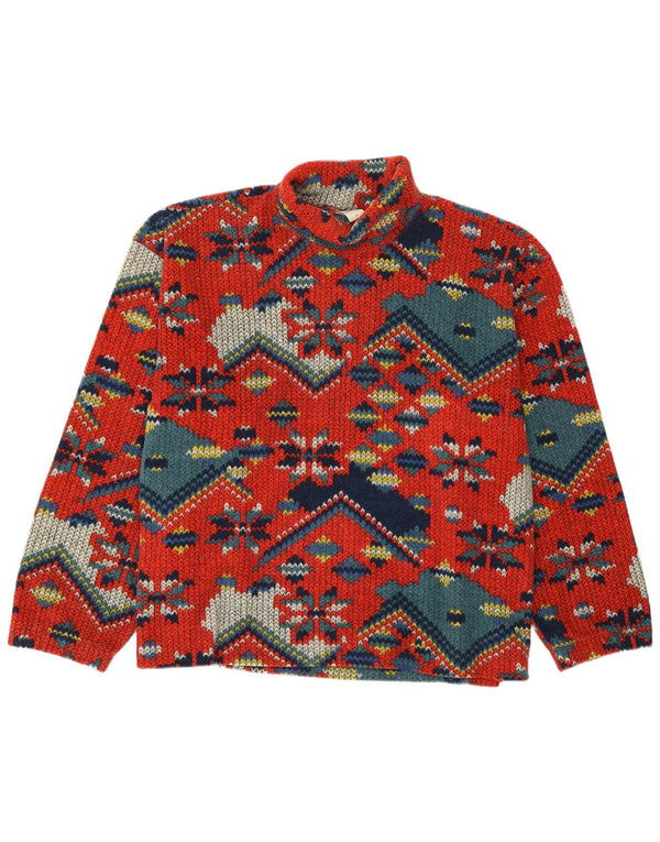 COLMAR Herren Fleece Rollkragenpullover Pullover 2XL Rot Fair Isle