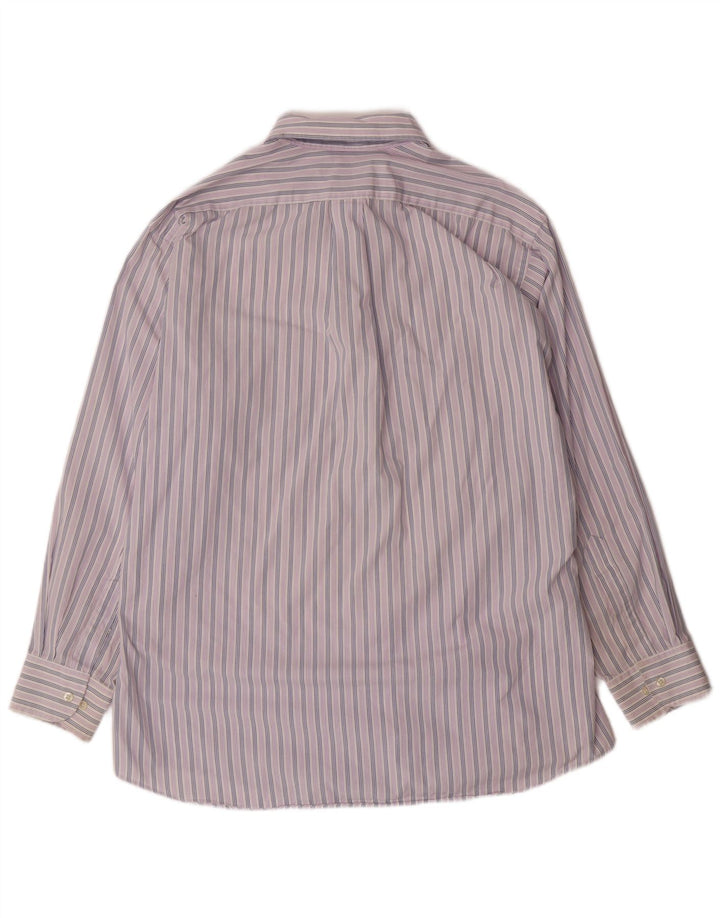 CHAPS Mens Shirt Size 16 16 1/2 Large Purple Striped Cotton