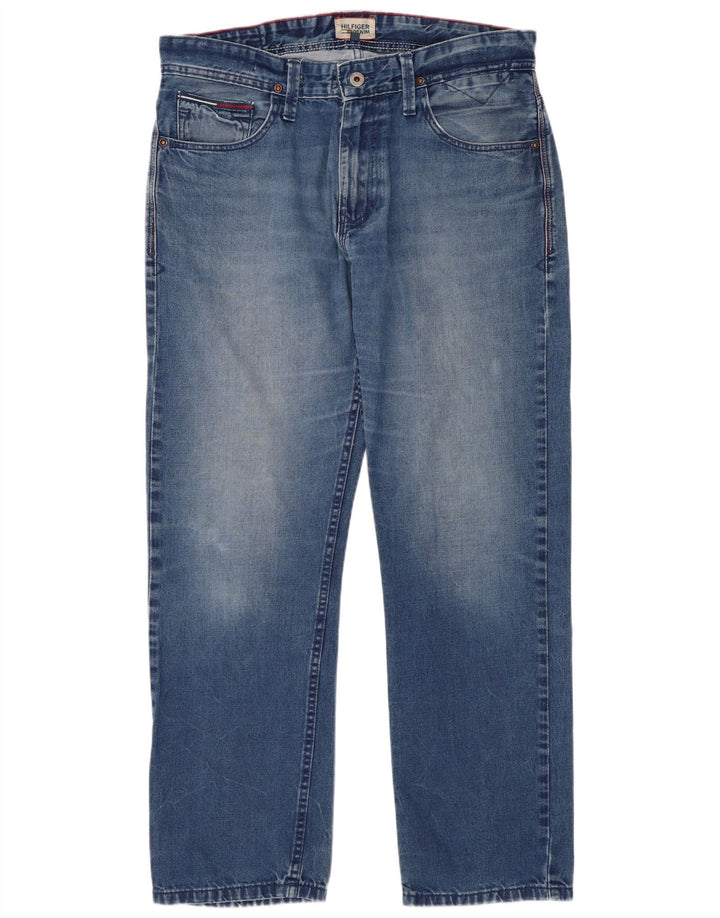 Tommy Hilfiger Herren Straight Jeans W32 L30 Blaue Baumwolle