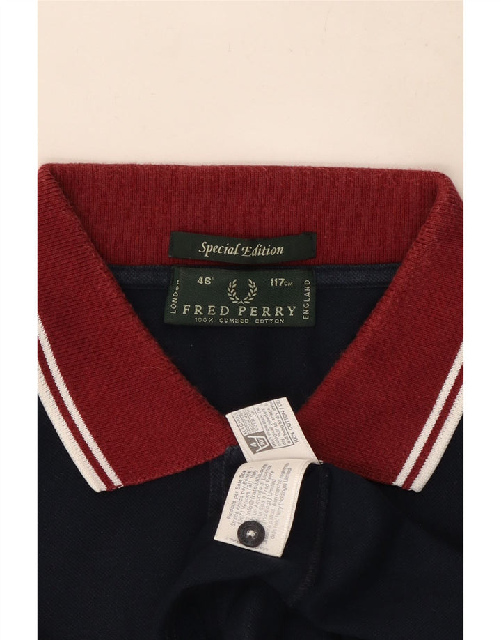 Fred Perry Herren-Rugby-Poloshirt, große marineblaue Baumwolle