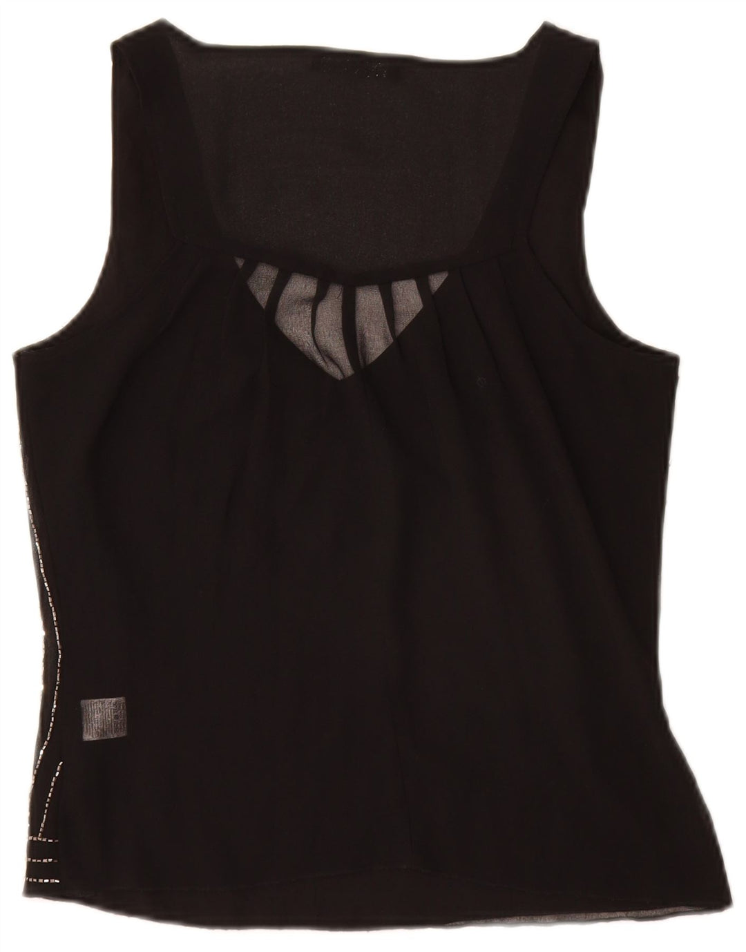 JANE NORMAN Ärmelloses Damen-Blusenoberteil UK 8 Small Schwarz gestreift