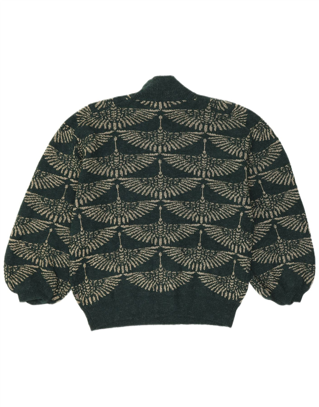 Vintage Damen Rollkragenpullover Pullover UK 14 Mittelgrün