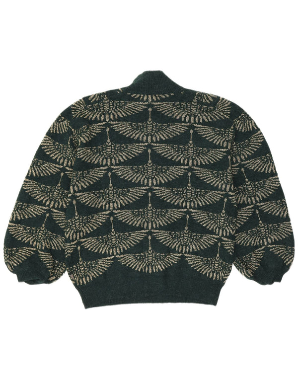 Vintage Damen Rollkragenpullover Pullover UK 14 Mittelgrün