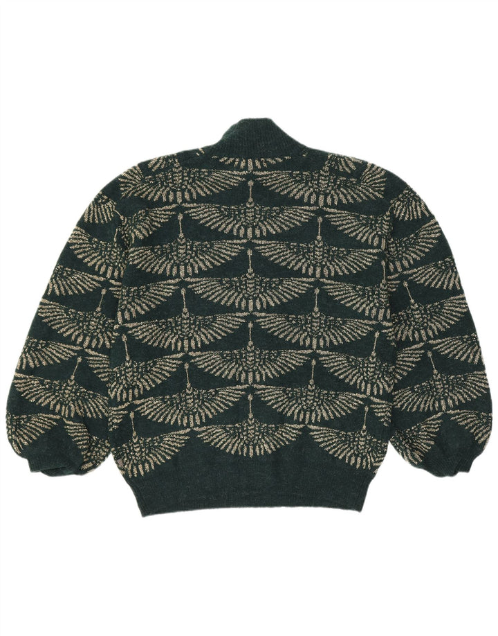 Vintage Damen Rollkragenpullover Pullover UK 14 Mittelgrün