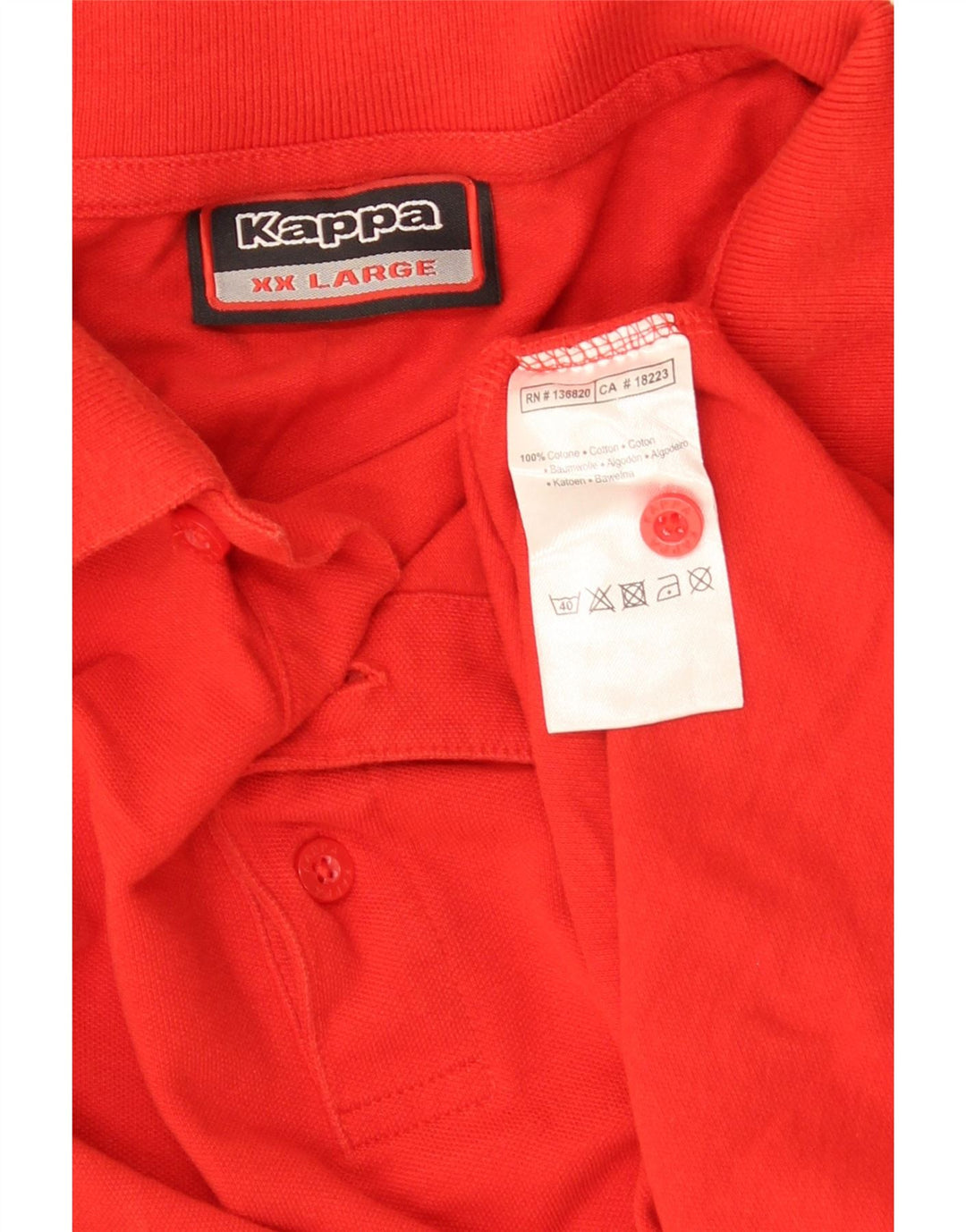 KAPPA Herren Poloshirt 2XL Rote Baumwolle
