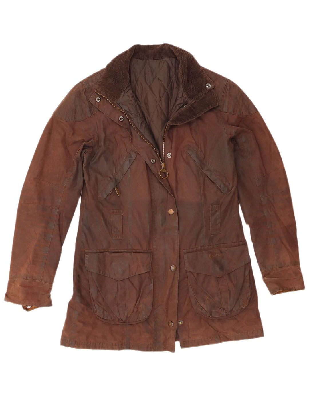 Barbour Damenjacke aus gewachster Baumwolle, Gr. 8, Braun