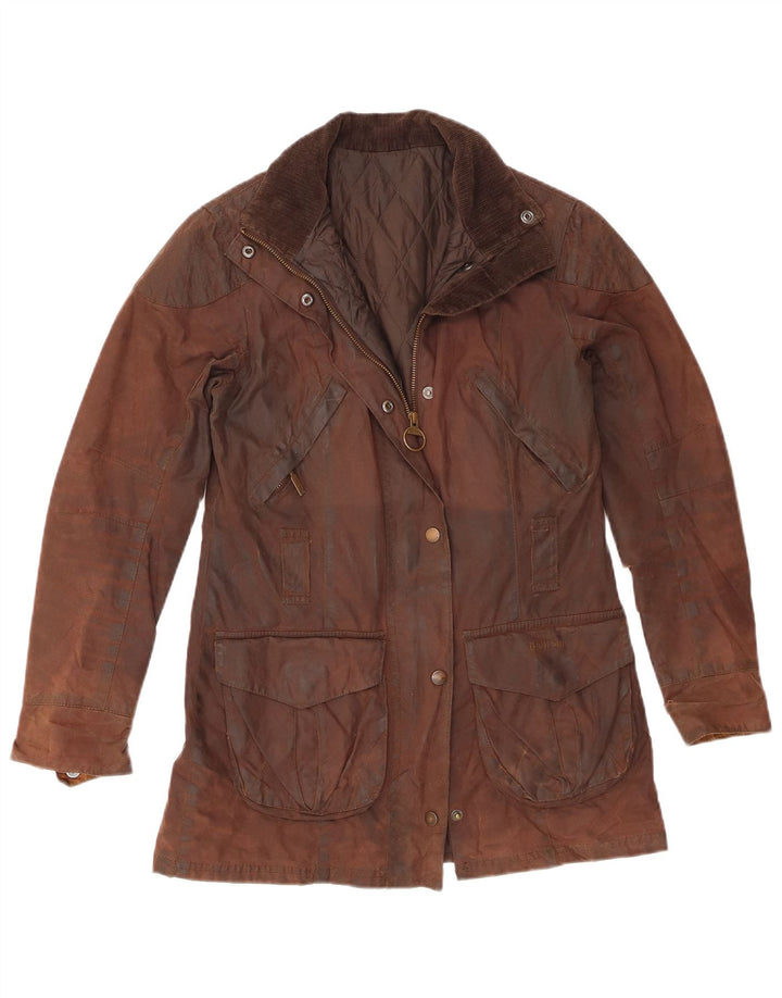 Barbour Damenjacke aus gewachster Baumwolle, Gr. 8, Braun