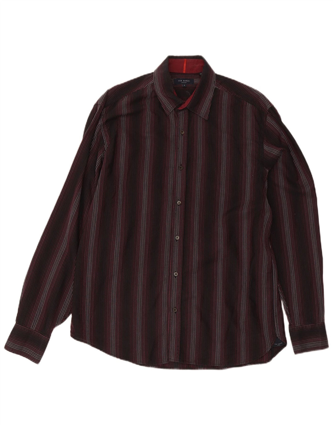 Ted Baker Herrenhemd Größe 5 XL Schwarz gestreift