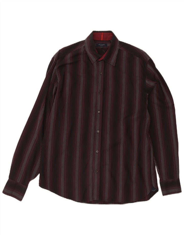 Ted Baker Herrenhemd Größe 5 XL Schwarz gestreift