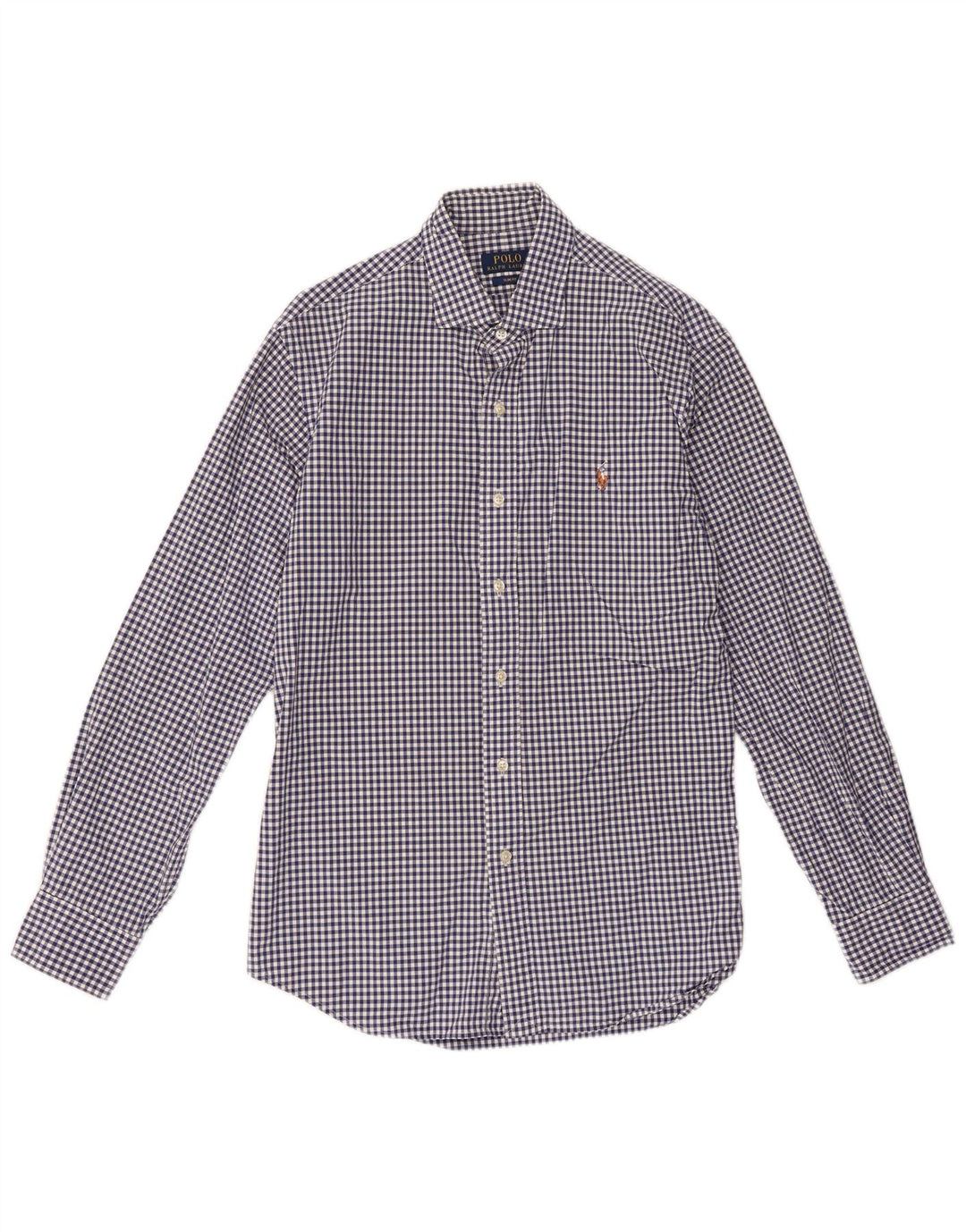 Polo Ralph Lauren Herren-Slim-Fit-Hemd, große blaue Gingham-Baumwolle