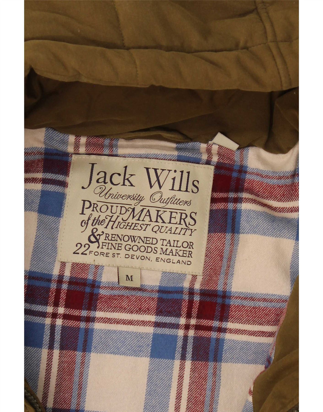 Jack Wills wattierte Herren-Weste mit Kapuze, UK 38, mittleres Khaki