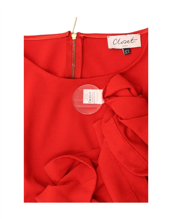 CLOSET Womens A-Line Dress UK 12 Medium Red Polyester Vintage CLOSET and Second-Hand CLOSET from Messina Hembry 