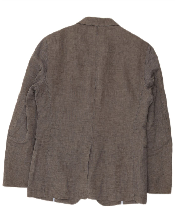 MASSIMO DUTTI Herren-Blazerjacke mit 2 Knöpfen, UK 38, mittelgraue Baumwolle