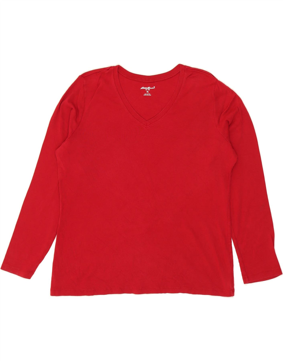 EDDIE BAUER Womens Top Long Sleeve UK 18 XL Red Cotton Vintage Eddie Bauer and Second-Hand Eddie Bauer from Messina Hembry 