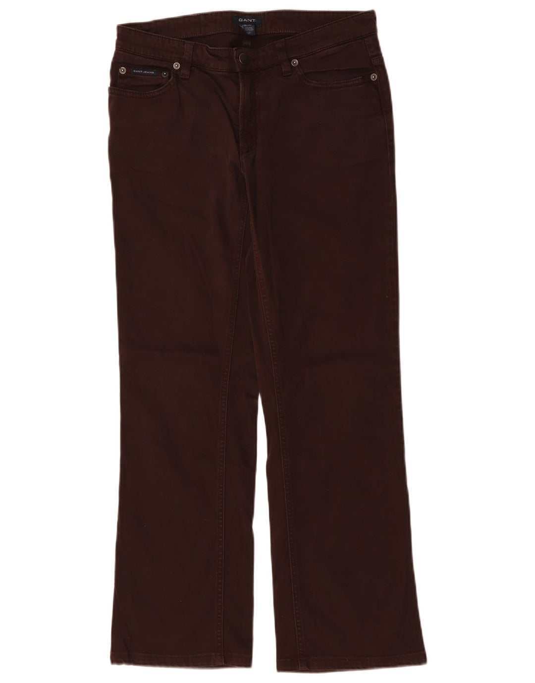 GANT Damen Bootcut Freizeithose W28 L29 Braune Baumwolle