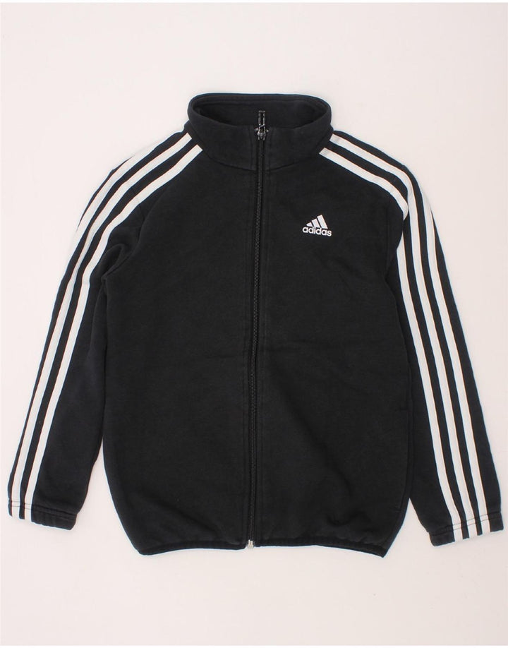 ADIDAS Boys Tracksuit Top Jacket 7-8 Years Black Cotton Vintage Adidas and Second-Hand Adidas from Messina Hembry 