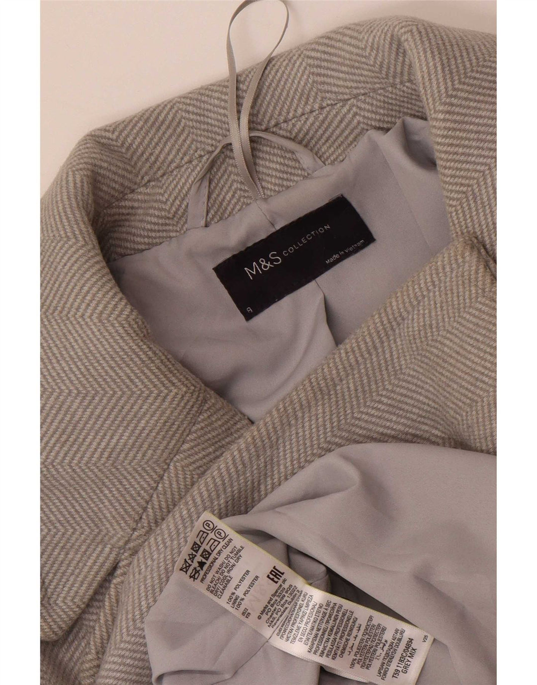 Marks & Spencer Damen Mantel UK 8 Small Grau Polyester