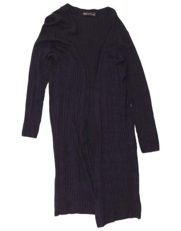 Marks & Spencer Damen Longline-Cardigan-Pullover UK 12 Medium Navy Blue