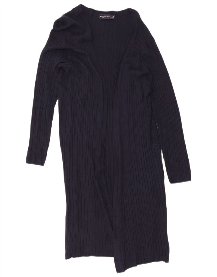 Marks & Spencer Damen Longline-Cardigan-Pullover UK 12 Medium Navy Blue