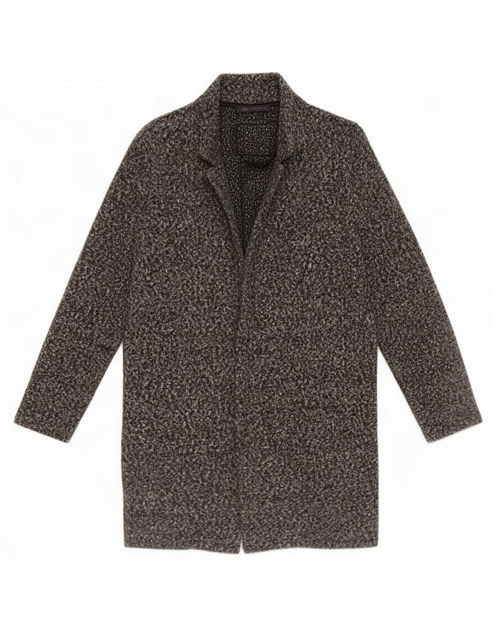 Marks & Spencer Damenmantel UK 8 Small Grau geflecktes Polyester