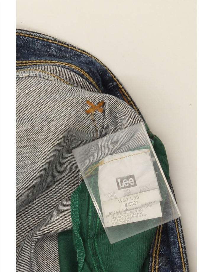 LEE Damen Maddox Straight Jeans W31 L33 Blaue Baumwolle