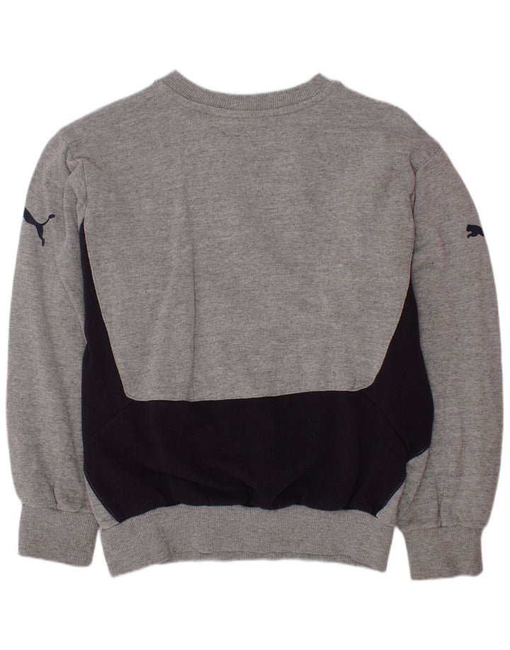 NIKE Grafik-Sweatshirt für Jungen, 9–10 Jahre, graue Farbblock-Baumwolle