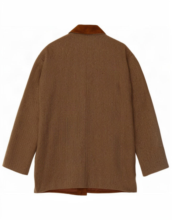 Conbipel Damen Wildlederjacke IT 42 Mittelbeiges Fischgrätenleder