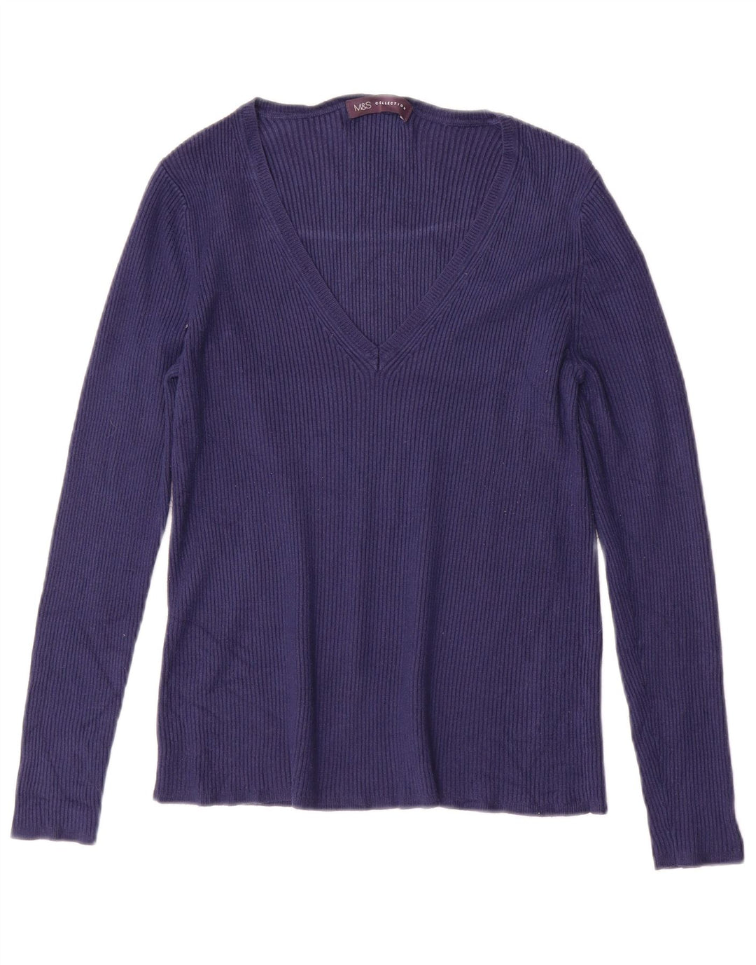 MARKS & SPENCER Damen-Pullover mit V-Ausschnitt, Gr. 10, Marineblau