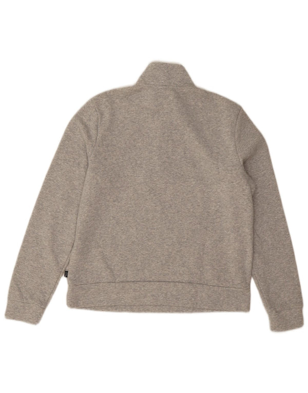 Puma Damen-Sweatshirt mit Reißverschluss am Hals, UK 14, mittelgraue Baumwolle