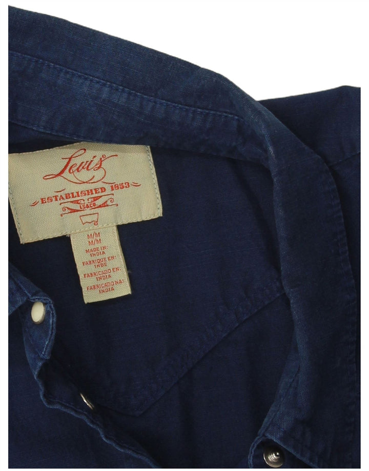 Levi's Damen-Hemd UK 14 aus mittelblauer Baumwolle in Marineblau