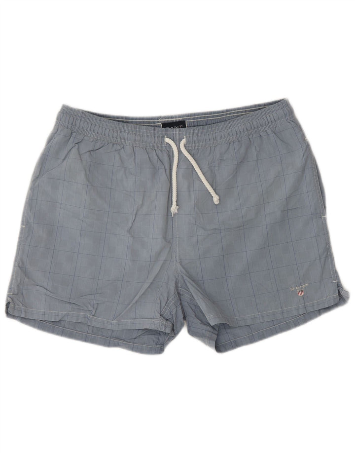 Gant Herren Badeshorts Mittelblau kariert