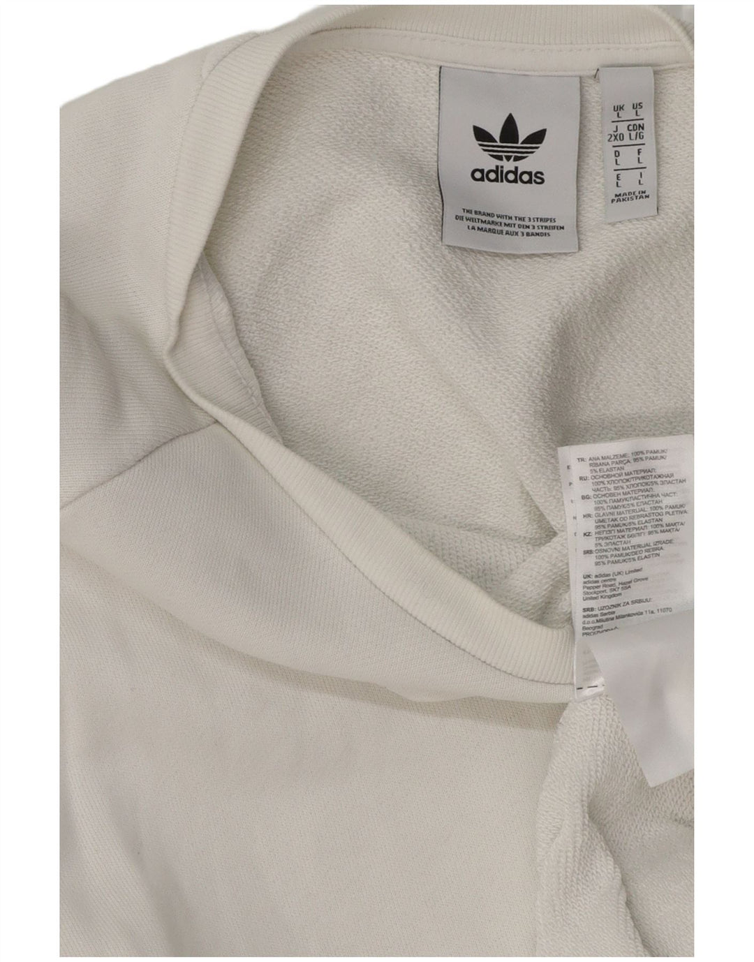 ADIDAS Herren Sweatshirt Pullover große weiße Baumwolle