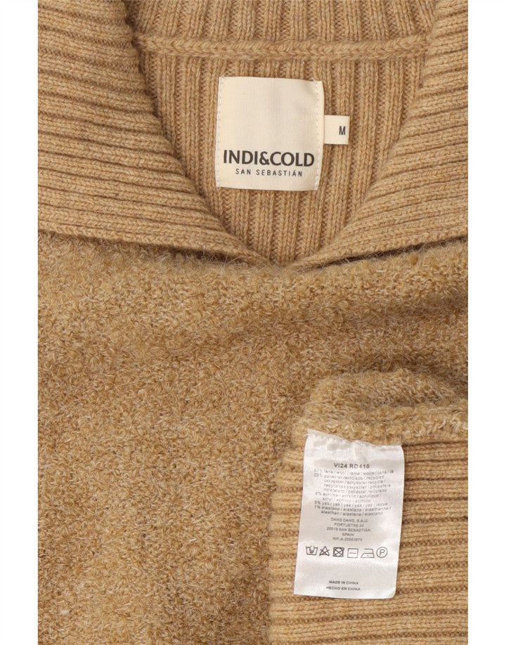 Indi & Cold Damen-Pullover mit Rollkragen, UK 14, mittelbeige Wolle