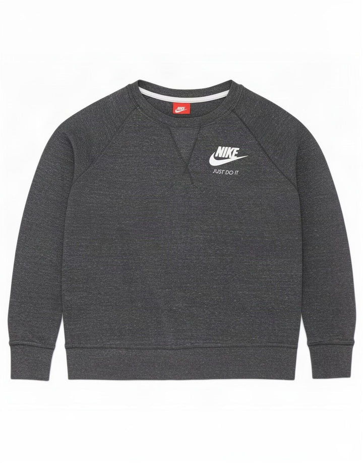 Nike Damen Sweatshirt Pullover UK 14 Mittelgrau meliert