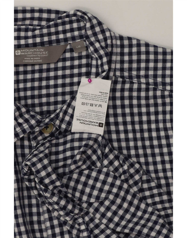 Mountain Warehouse Herren-Kurzarmhemd, groß, marineblau, Gingham-Baumwolle