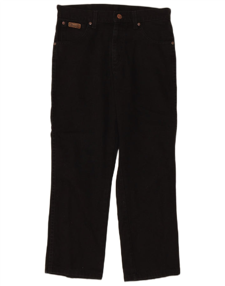 WRANGLER Herren Texas Straight Jeans W30 L26 Schwarze Baumwolle