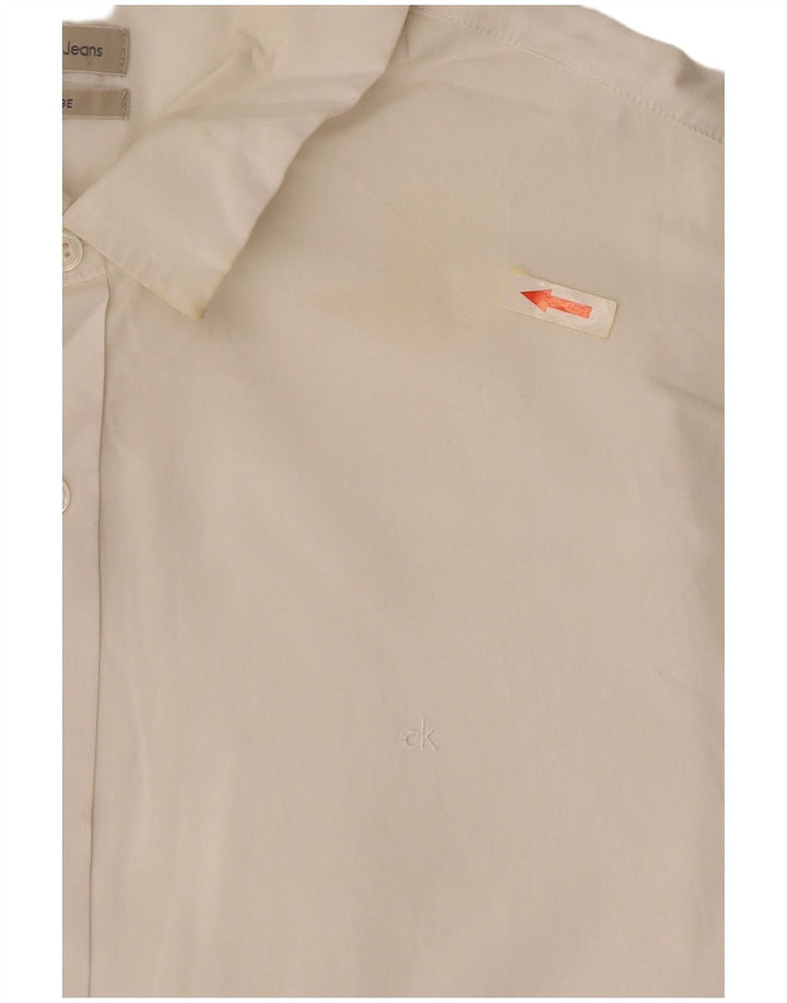 Calvin Klein Jeans Herrenhemd XL, weiße Baumwolle