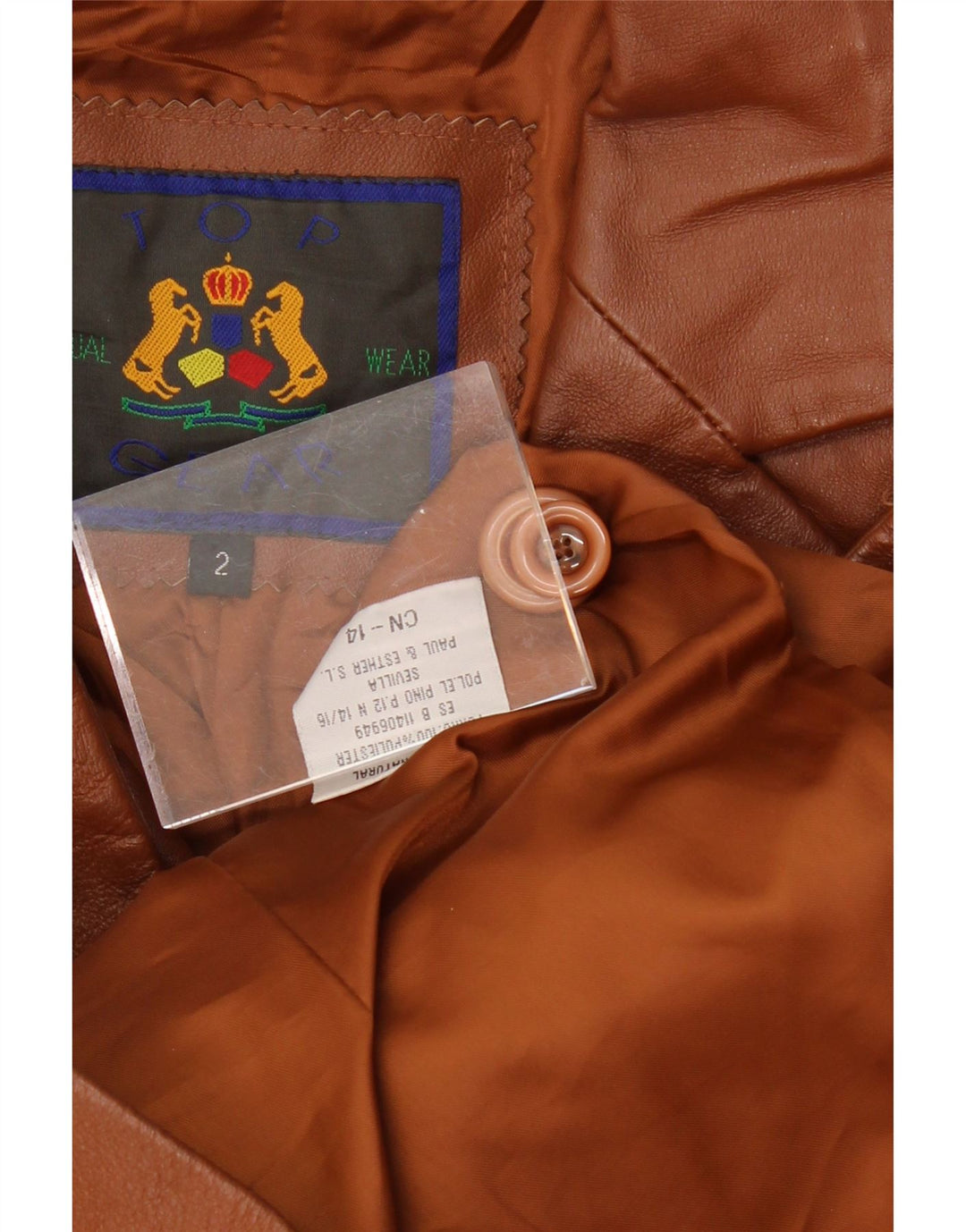 VINTAGE Womens 2 Button Leather Blazer Jacket UK 2 2XS Brown Leather Vintage Vintage and Second-Hand Vintage from Messina Hembry 