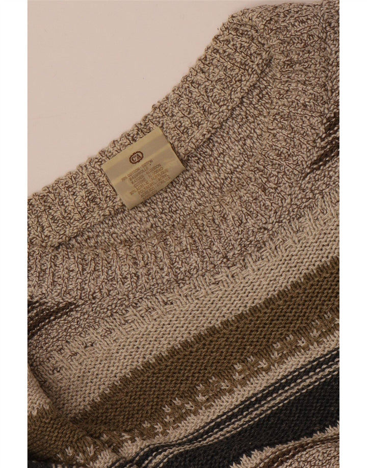 Angelo Litrico Herren-Pullover mit U-Boot-Ausschnitt, mittelgrau gestreifte Baumwolle