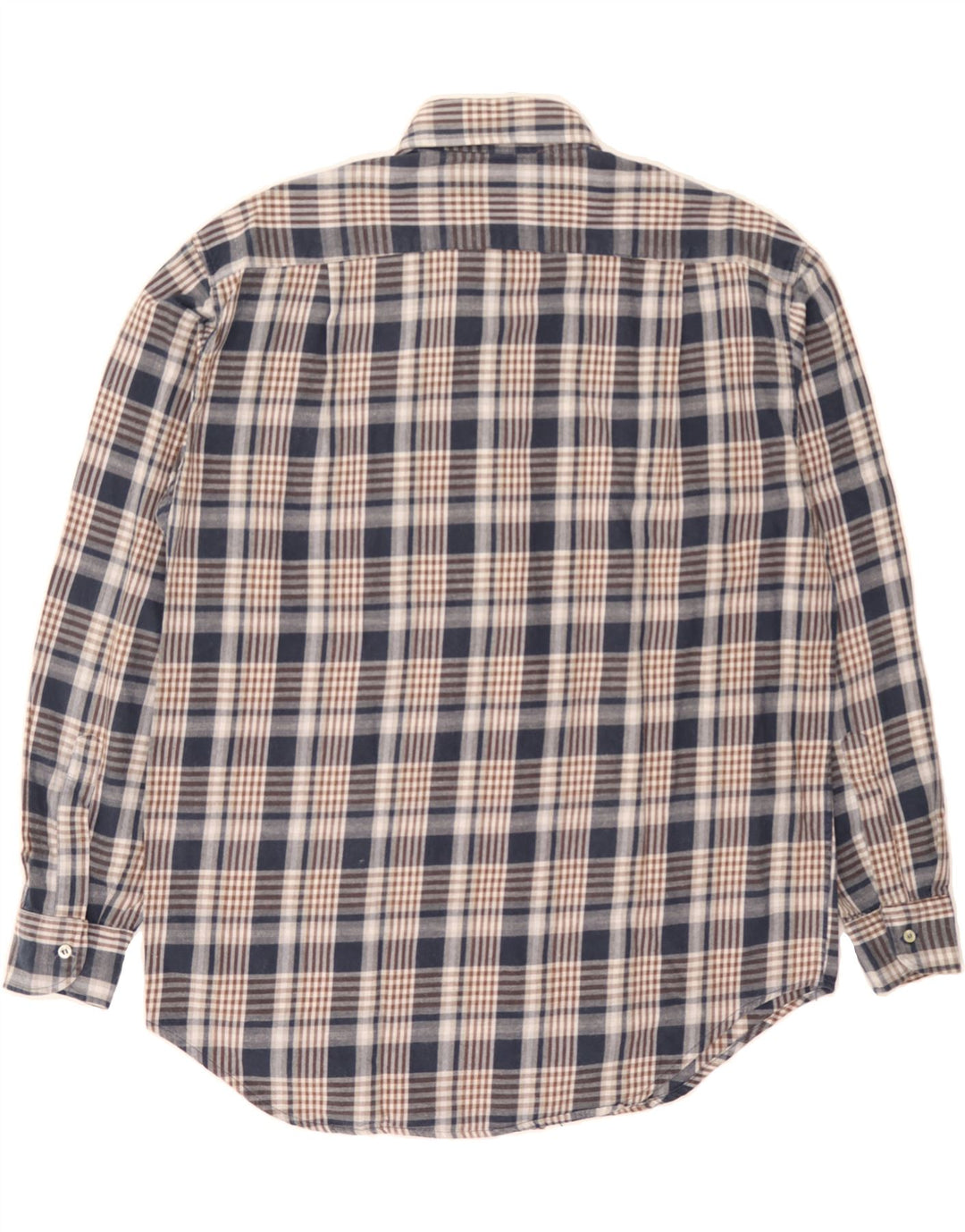VINTAGE Mens Shirt Size 42 16 1/2 Large Navy Blue Check Cotton Vintage Vintage and Second-Hand Vintage from Messina Hembry 