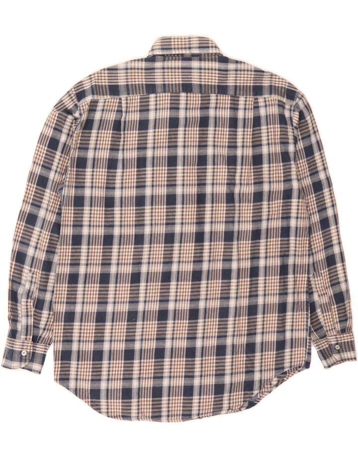 VINTAGE Mens Shirt Size 42 16 1/2 Large Navy Blue Check Cotton Vintage Vintage and Second-Hand Vintage from Messina Hembry 