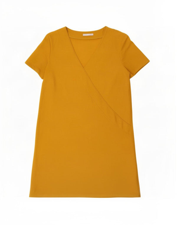 Zara Damen T-Shirt-Kleid UK 14 Mittelgelb