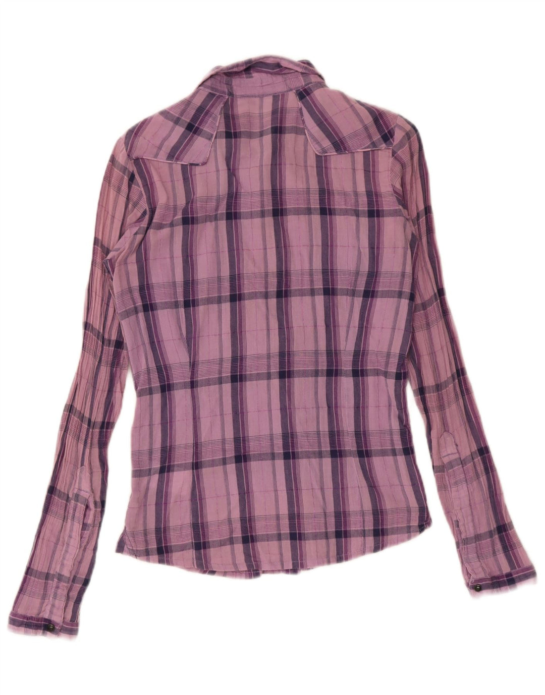Lee Womens Shirt UK 10 Small Lila karierte Baumwolle