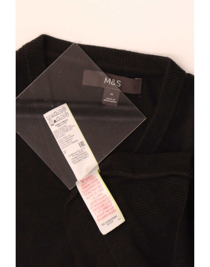 Marks & Spencer Herren-Pullover mit V-Ausschnitt, Mittelschwarz, Acryl