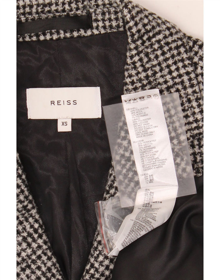 Reiss Herrenmantel UK 34 XS Graues Hahnentritt-Polyester
