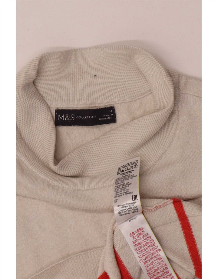 Marks & Spencer Damen Weste Top UK 14 Mittelbeige gestreifte Viskose