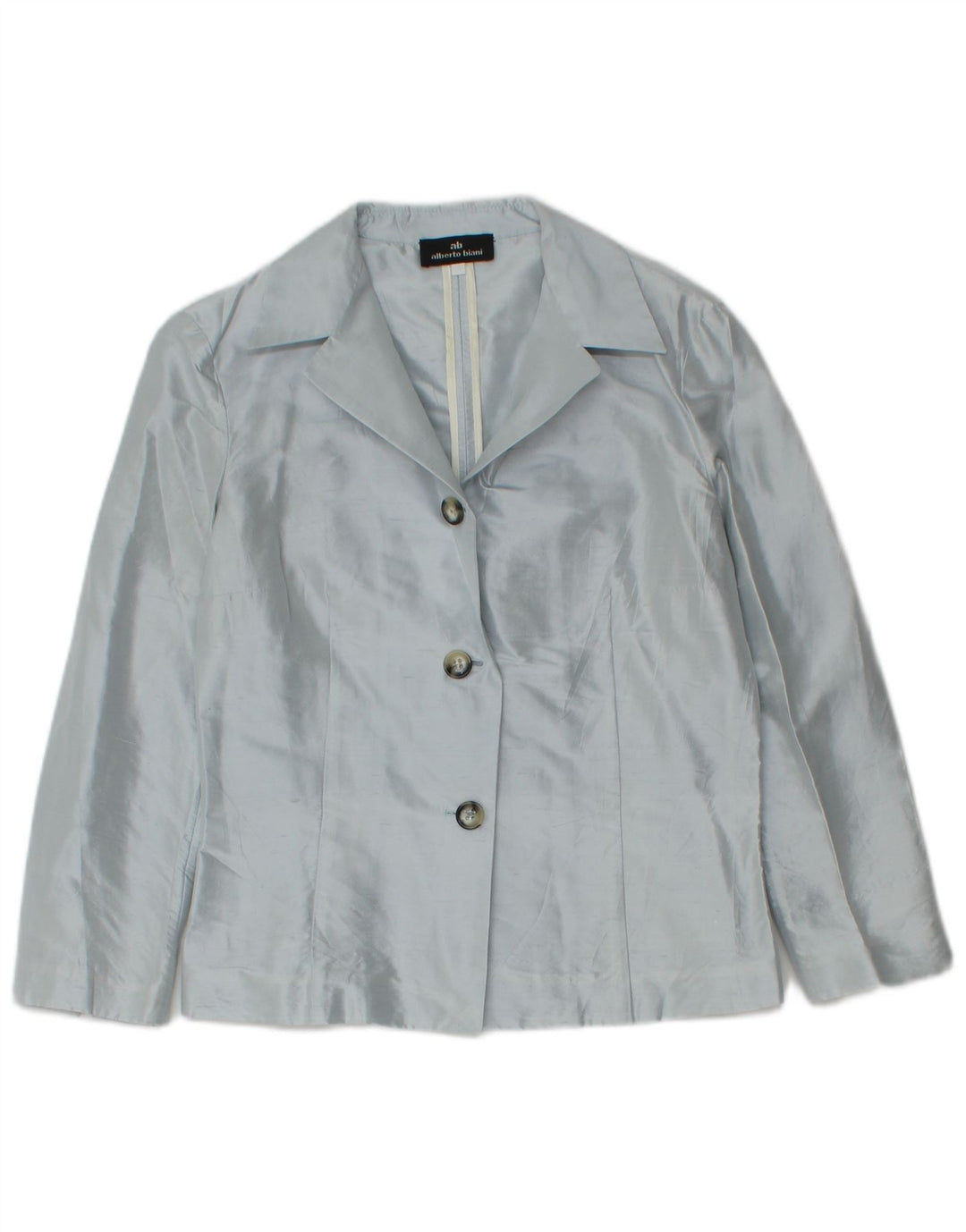Alberto Biani Damen 3-Knopf-2-teiliges Rockset IT 42 Medium W26 Blaue Seide